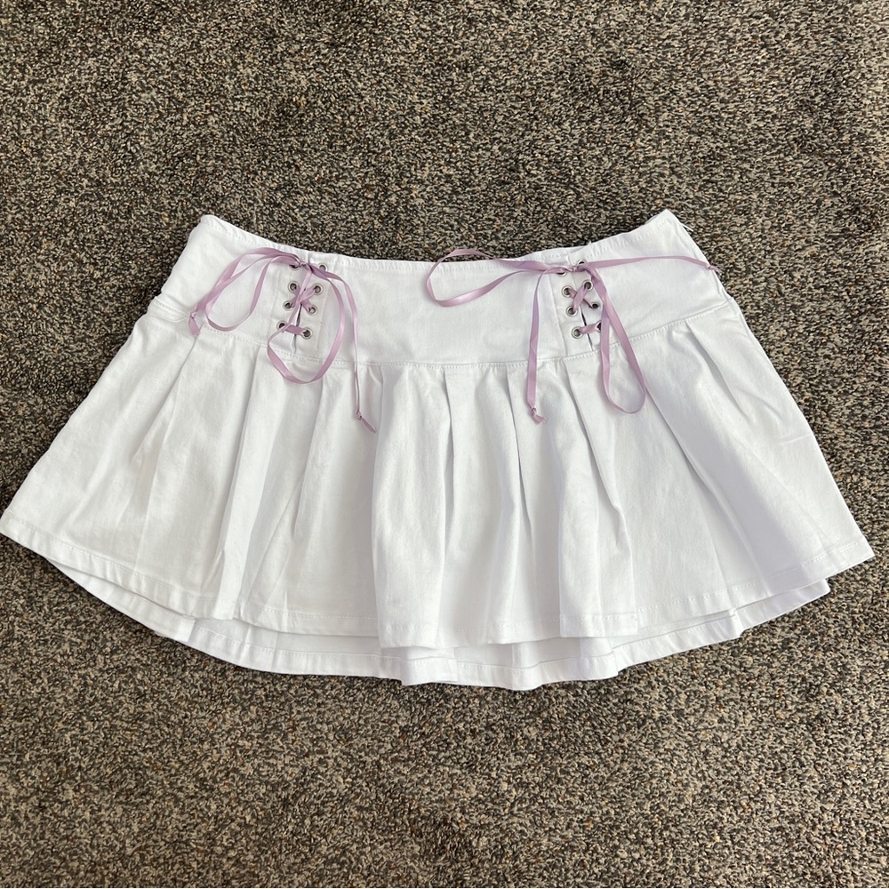Sugar Thrillz Denim Pleated Skirt